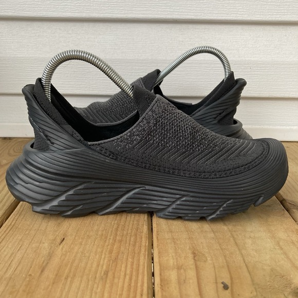 Hoka One One Restore TC Slip On Comfort Recovery Black Shoes Womens 8 Mens 7 - Picture 4 of 8